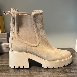 Dolce Vita Beige Suede Heeled Boots